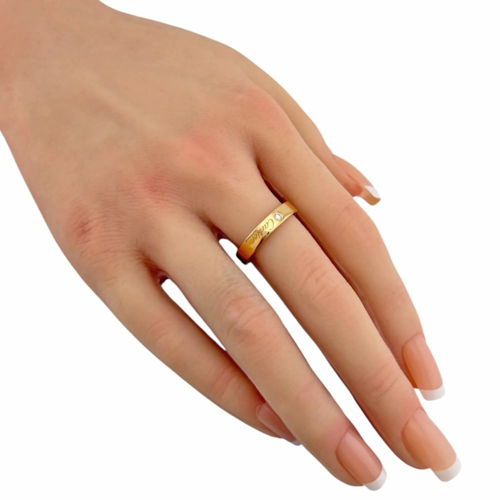 CARTIER 18k Gold Diamond Wedding Ring - Picture 2 of 7